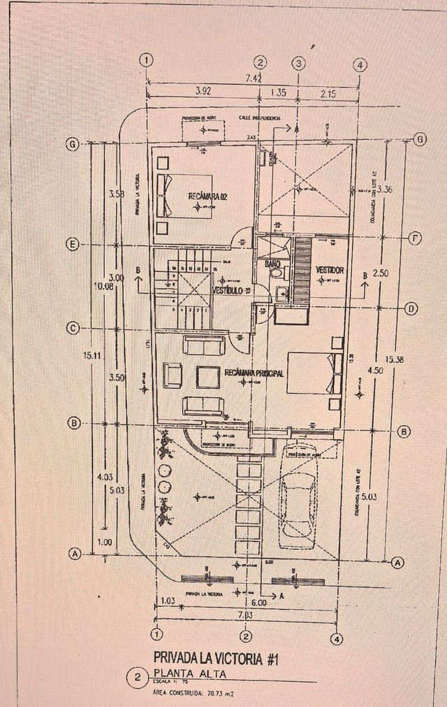 Plano de planta alta de Privada La Victoria #1